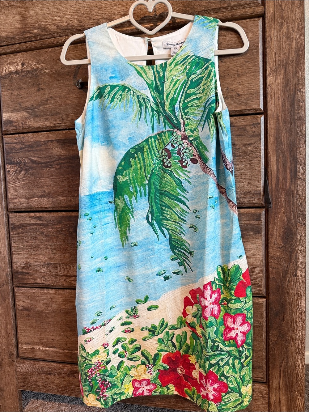 Tommy Bahama Artist Series Coastal Comforts Tropical Palm Beach Midi Dress NWT S